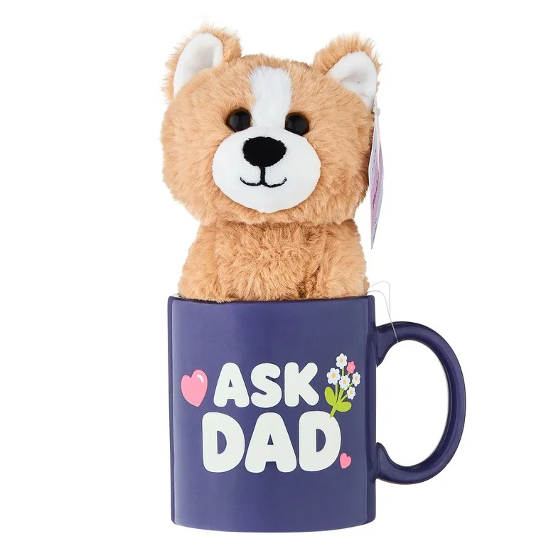 Dog Plush in Ask Dad Mug, Brown and Blue, Mother's Day by Way To Celebrate | Walmart (US)