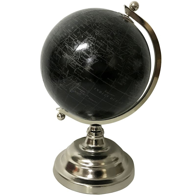 Black Metal Globe, 10.5" | At Home