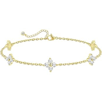 FUNEIA Dainty Silver Gold Bracelets for Women Trendy Non Tarnish 14K Gold Plated Waterproof Diamo... | Amazon (US)