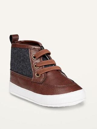 Unisex Faux-Leather Color-Blocked Booties for Baby | Old Navy (US)
