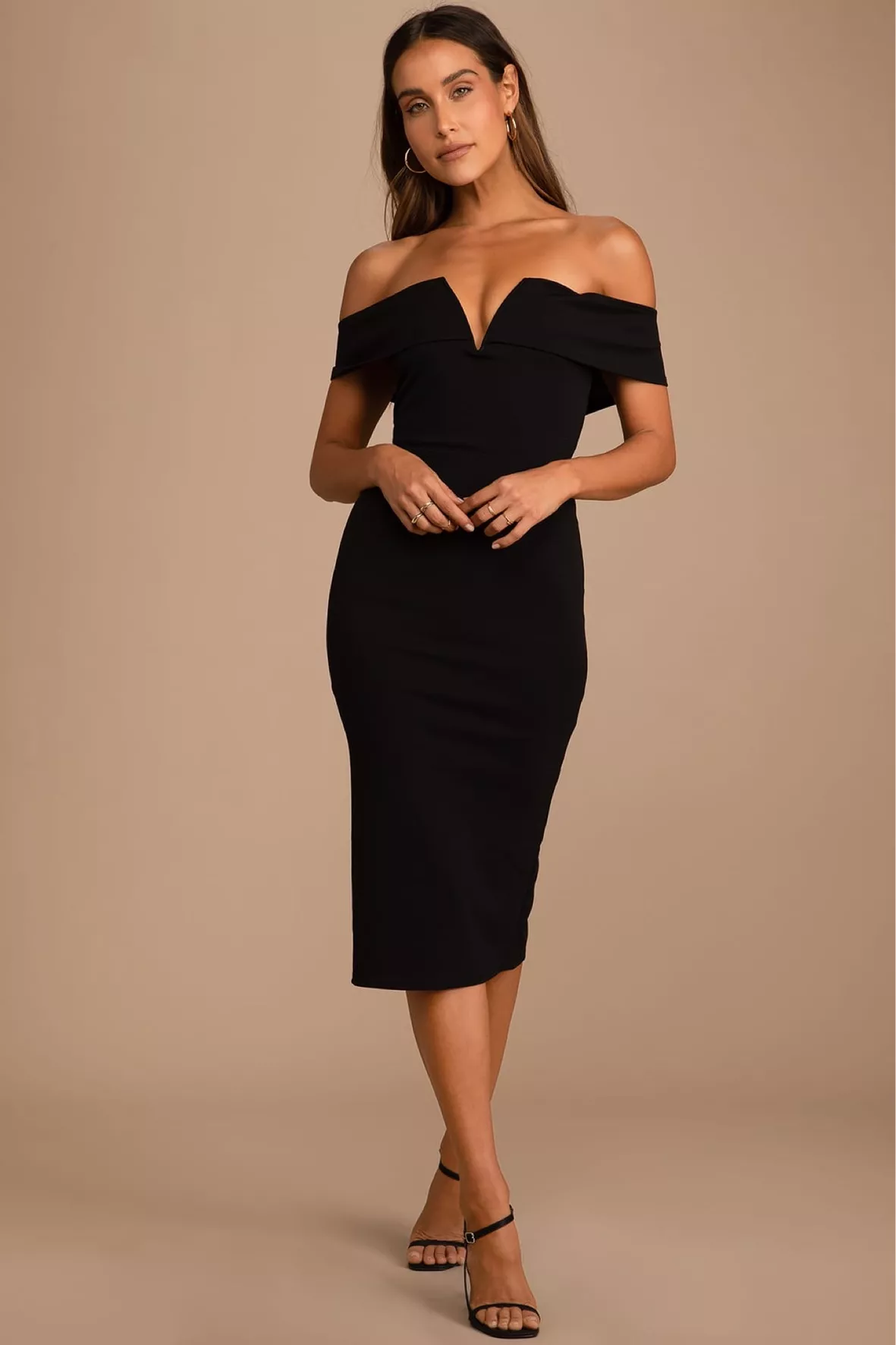 Reinette Black Midi Dress