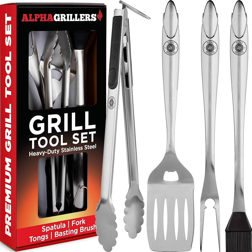 Heavy Duty Grilling Accessories - Stainless Steel Grill Tools Set BBQ Accessories for Outdoor Gri... | Amazon (US)