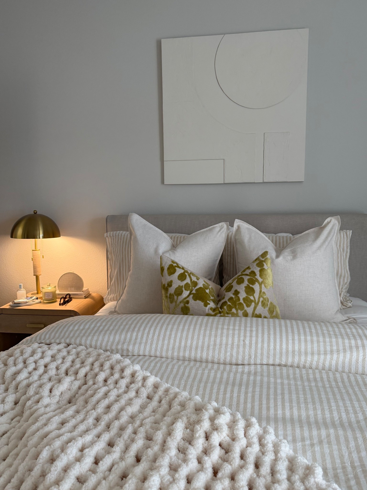 bed frame: living spaces / wall art is handmade