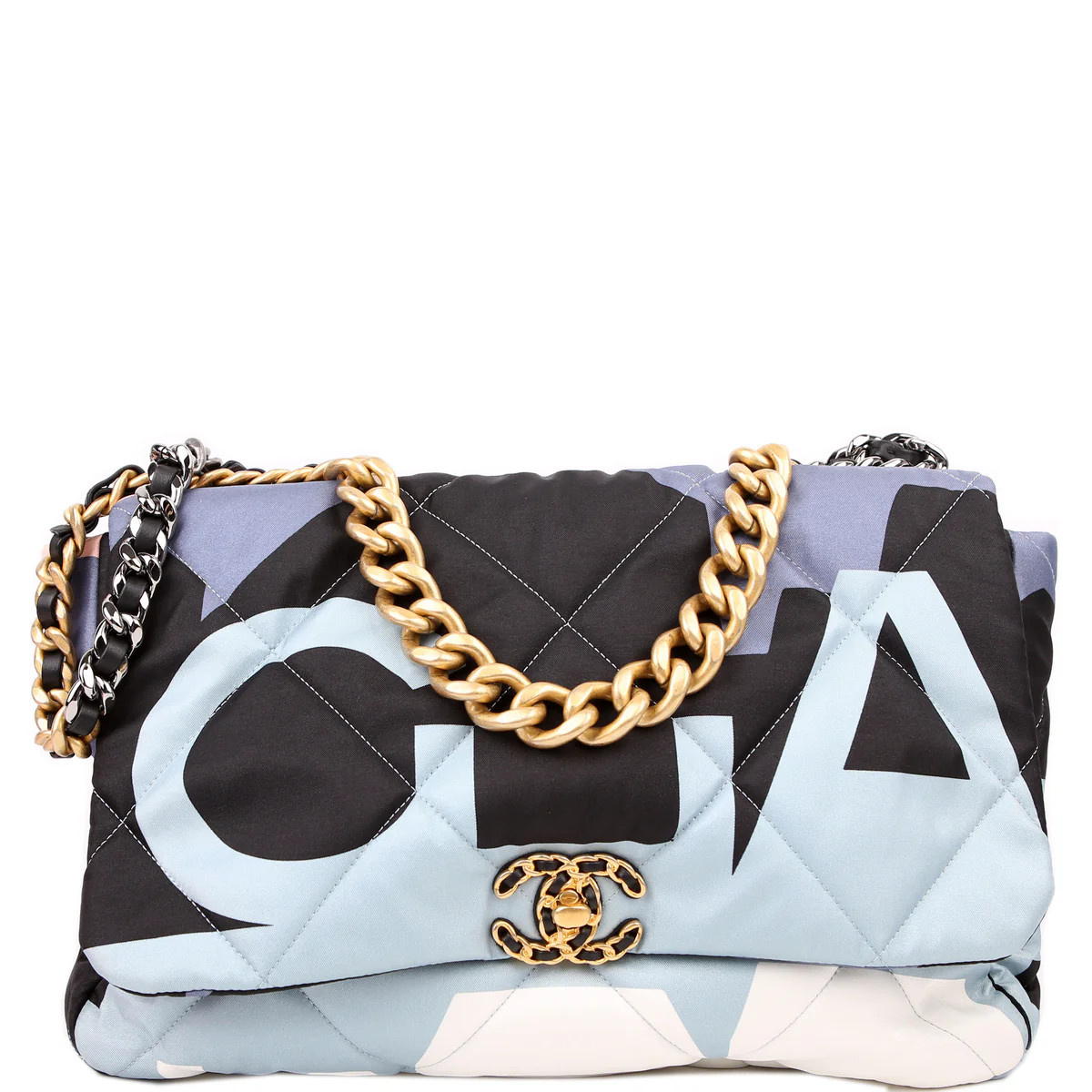 Chanel 19 Maxi Flap Silk Scarf Multicolor | Keeks Designer Handbags