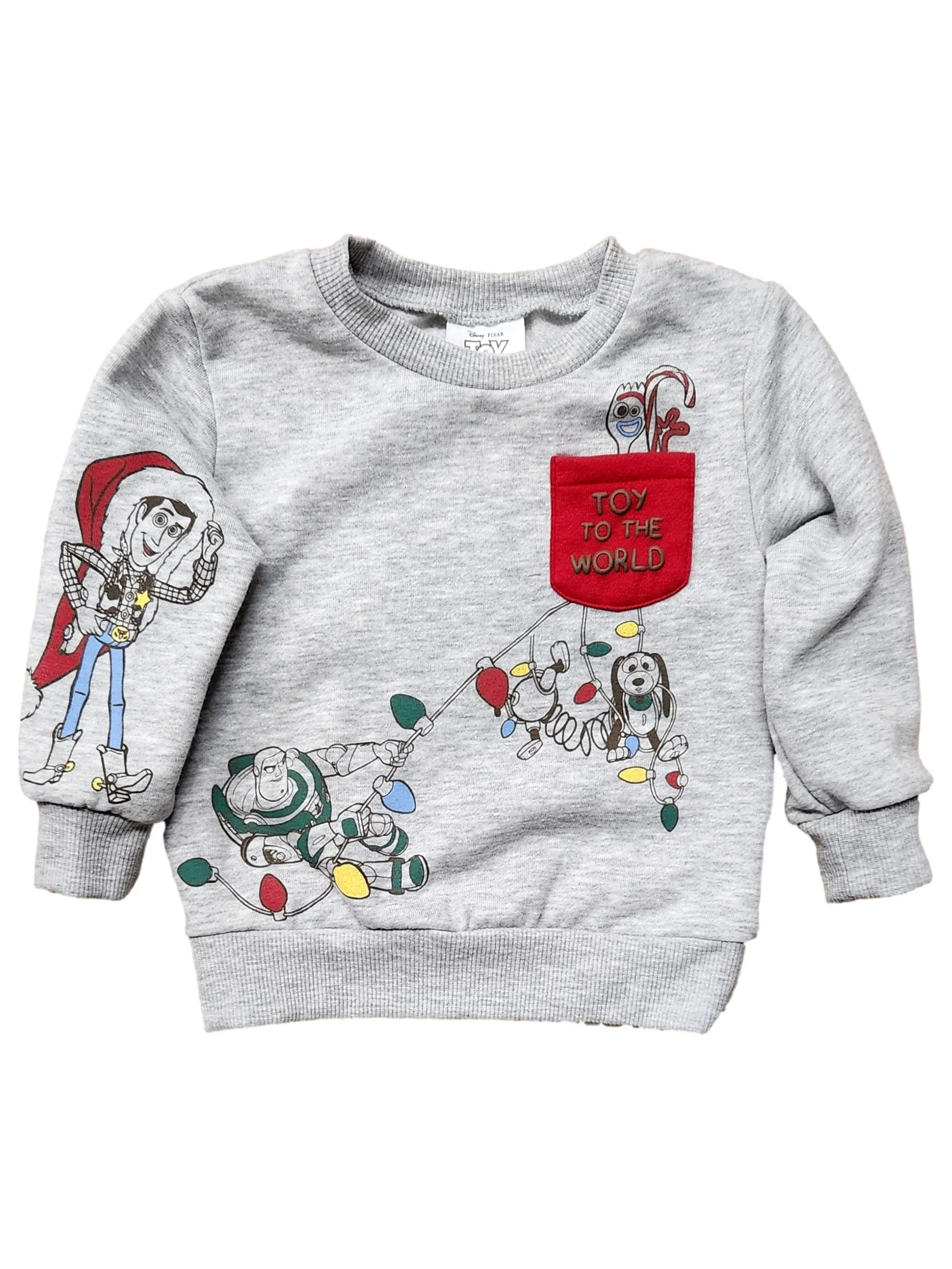 Disney Toy Story Infant & Toddler Boys Gray Christmas Sweatshirt Sweater 12m | Walmart (US)