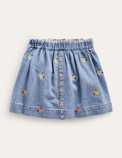 Embroidered Denim Skirt | Boden (US)