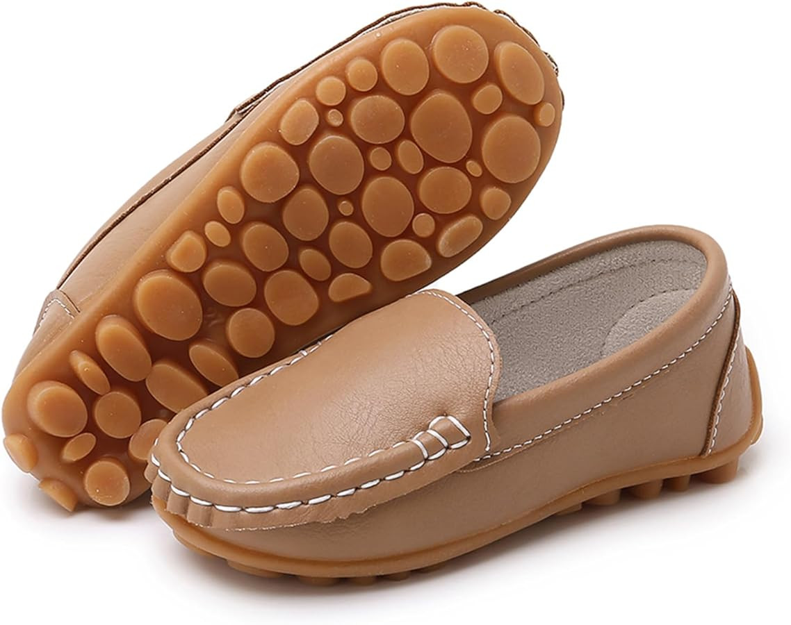 RVROVIC Kids Girls Boys Slip-on Loafers Oxford PU Leather Flats Shoes(Toddler/Little Kid) | Amazon (US)