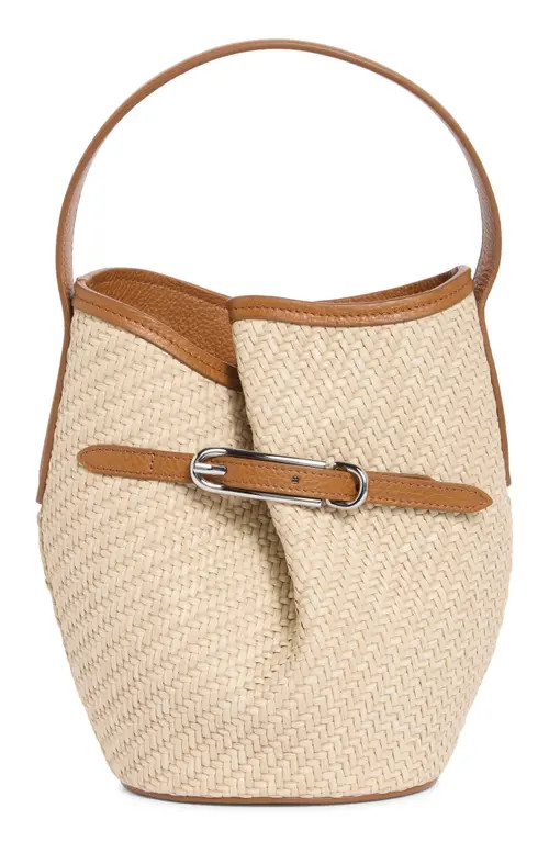 LIFFNER Mini Belted Raffia Bucket Bag in Beige at Nordstrom | Nordstrom