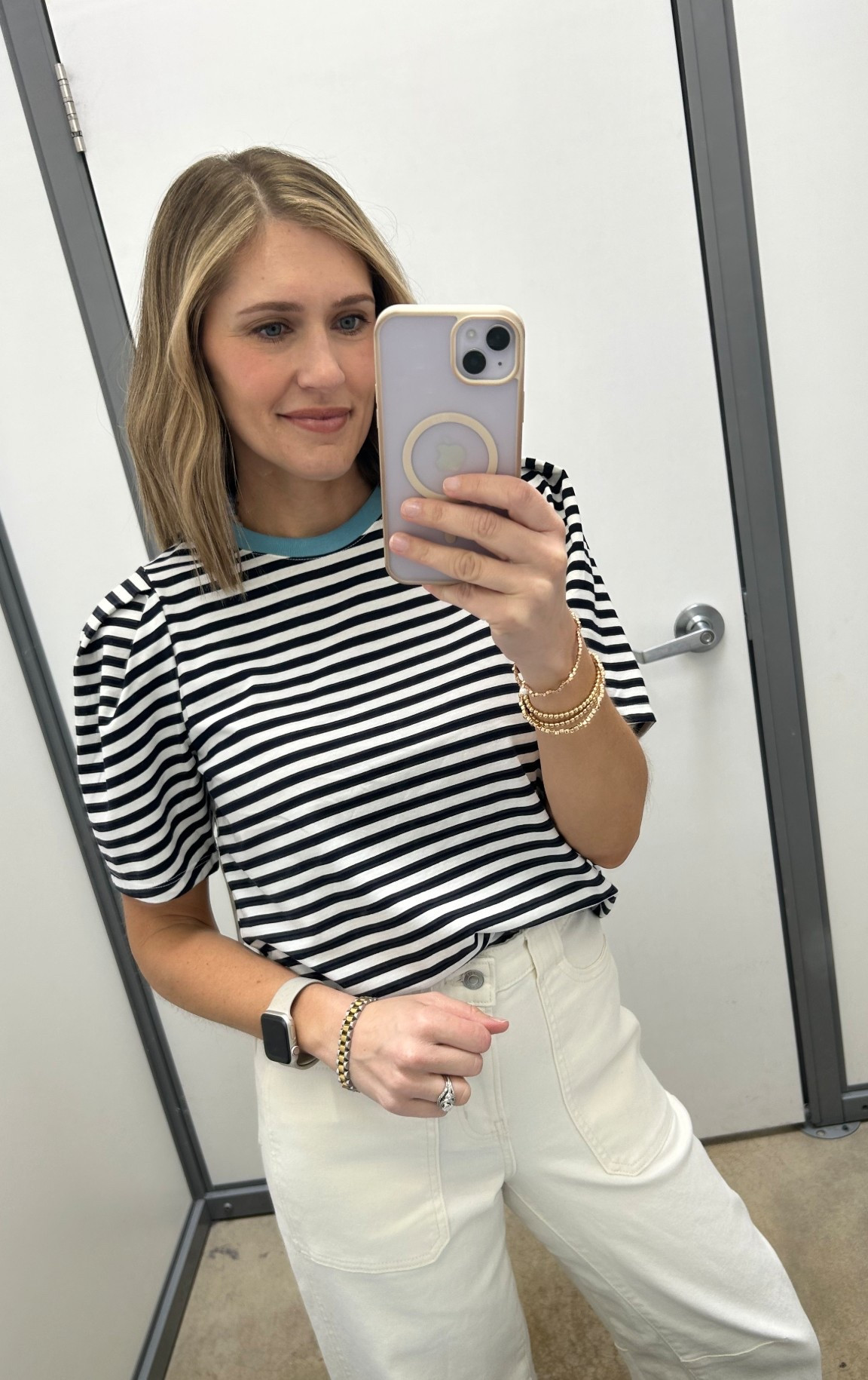 A striped tee is always a must. Love the color detailing at the neckline and the detailing in the shoulders/sleeves!

#walmart #walmarttop #walmartoutfit

#LTKPetite