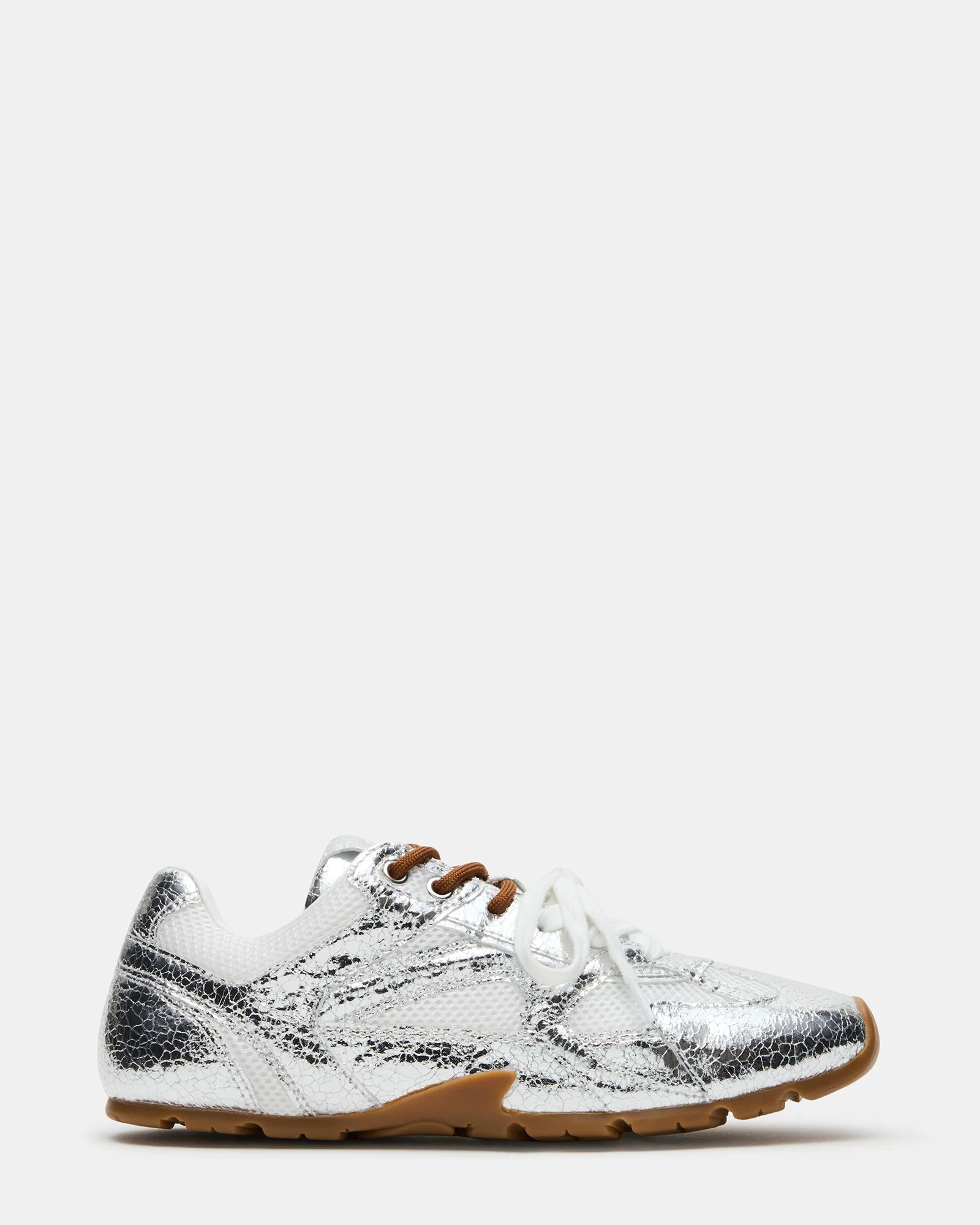 Steve Madden Women's Aziel Lace-Up Sneakers - Silver - Size 11 - Synthetic | Steve Madden (US)