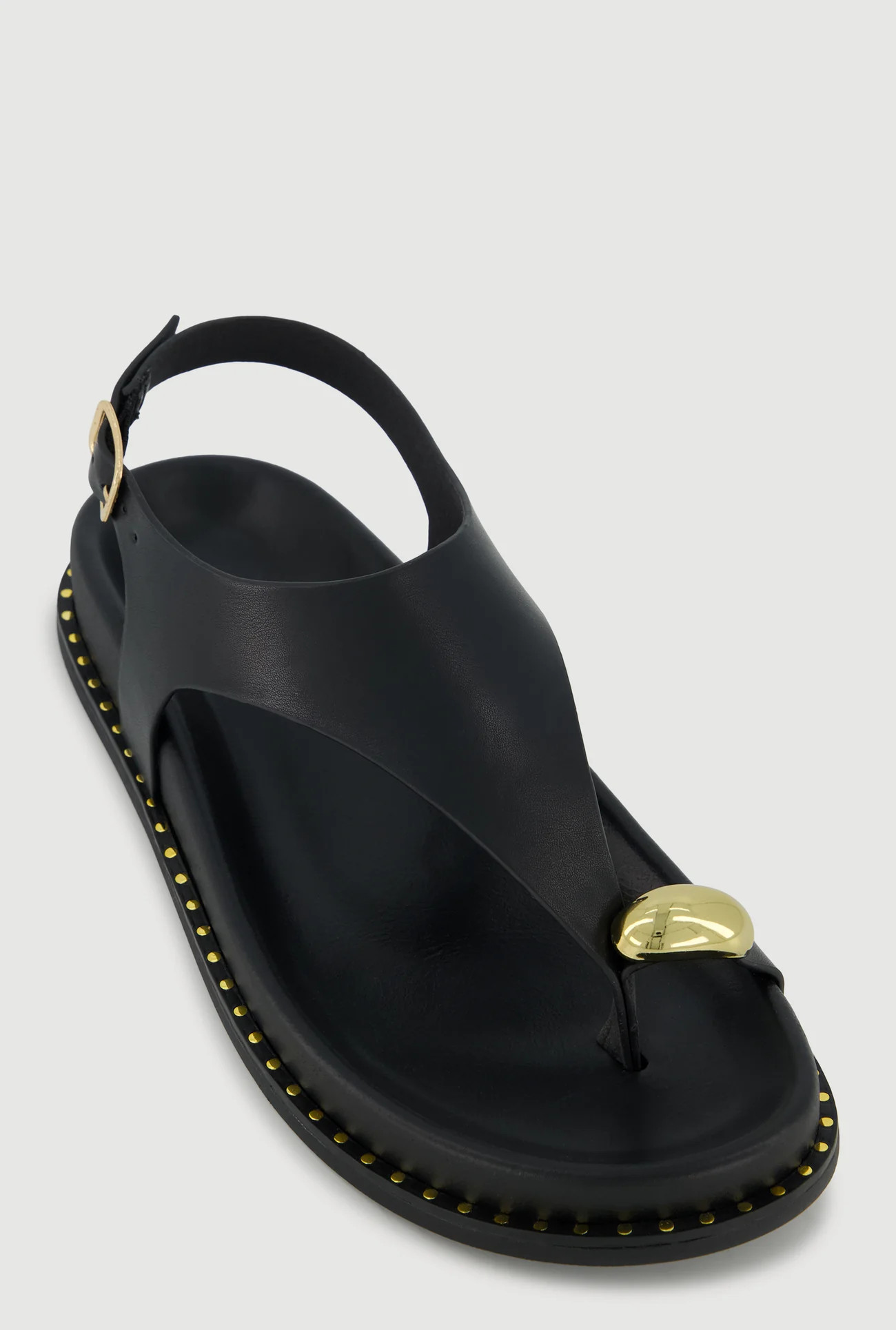 Metallic Toe Loop Ankle Strap Sandals | Rainbow Shops