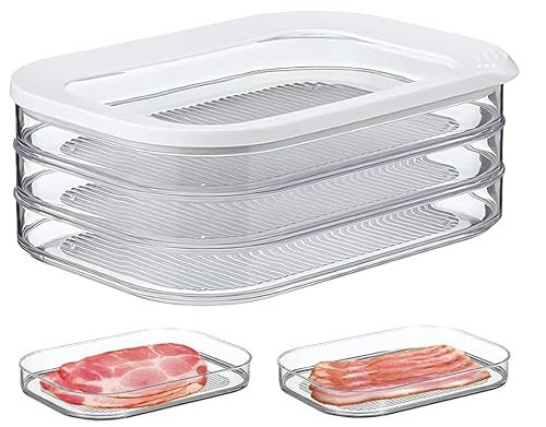 CHACHAE Deli Meat Container for Fridge,Bacon Lunch Meat Container for Refrigerator,Meal Prep Containers,Stackable Food Storage Boxes with Lid for Cold Cuts,Salami,Deli,Lunch Meat,BPA Free,18.6oz | Amazon (US)