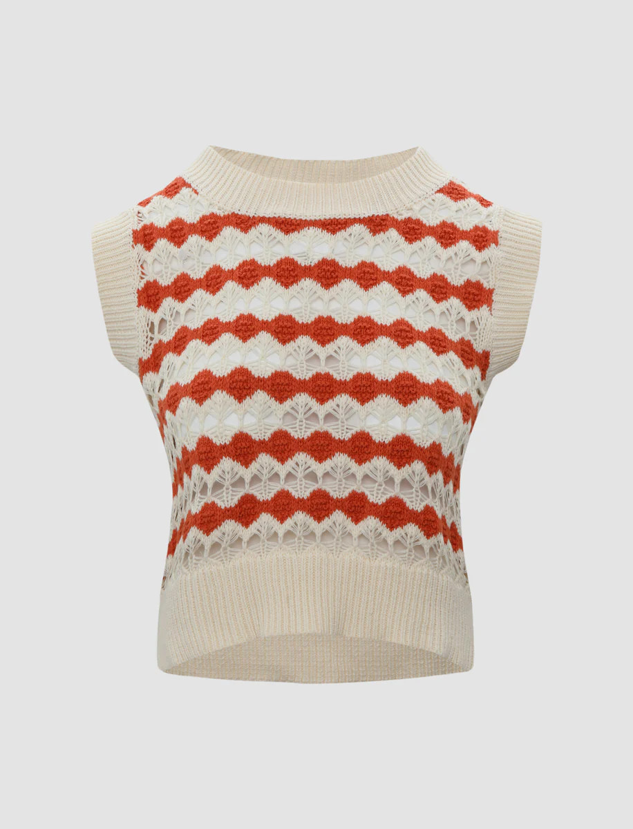 Jacquard Knitted Vest | Cider