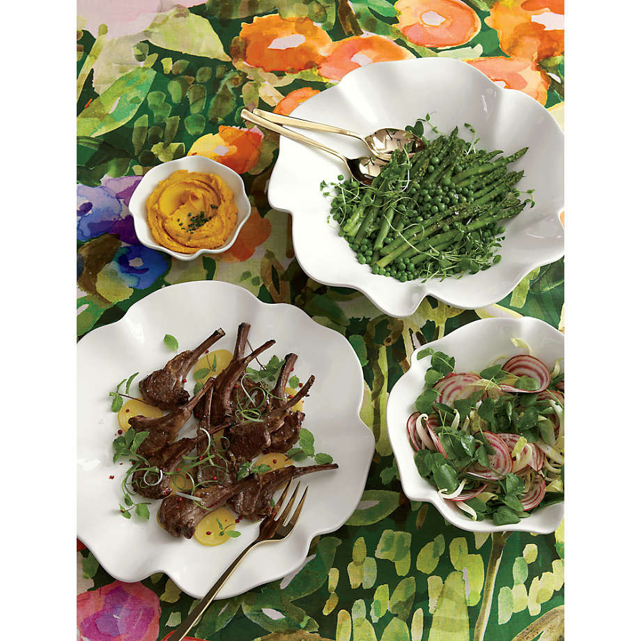 White Ruffle 15" Large Bowl + Reviews | Crate & Barrel | Crate & Barrel