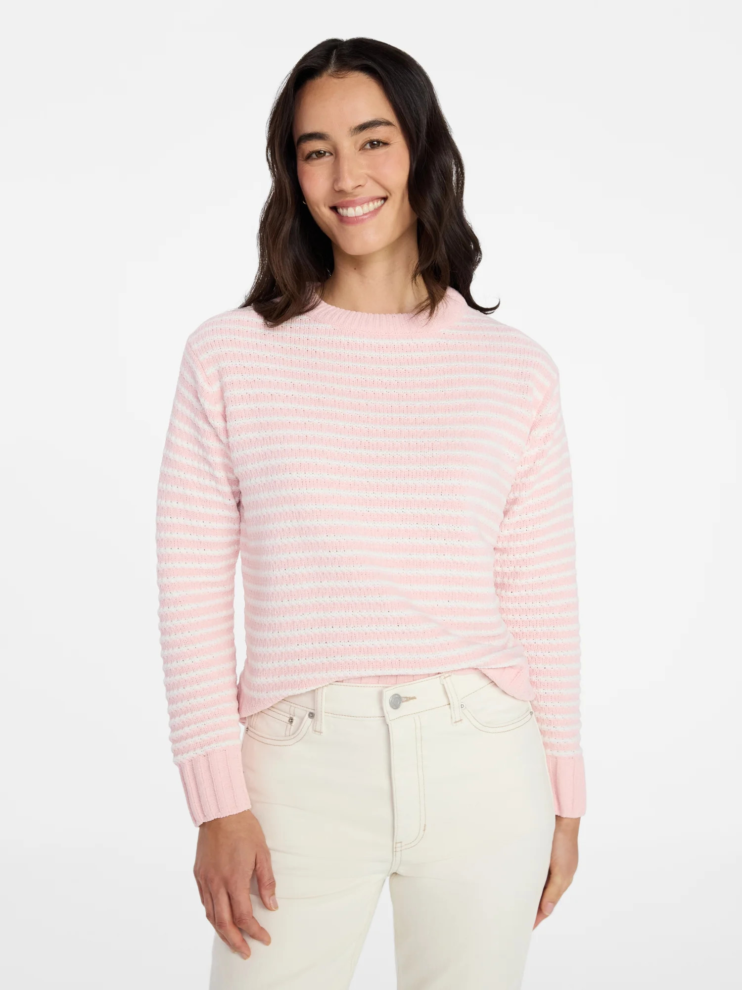 Time and Tru Women's Pullover Chenille Top with Long Sleeves, Sizes XS-XXXL | Walmart (US)