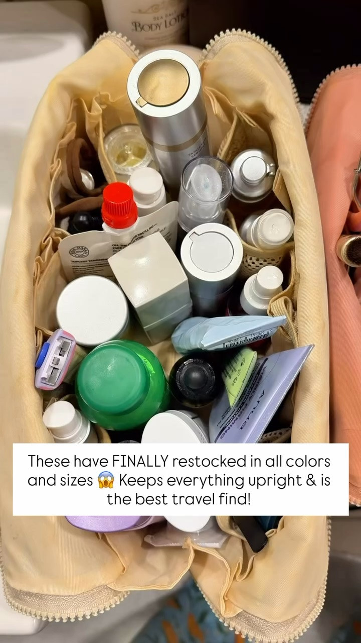 The viral and vertical toiletry bags have finally restocked in all sizes and colors. I have tried the Amazon version, but it does not compare in my opinion. It is not as structured as this one. These are worth every penny if it’s something you want to invest in!! I have the large and medium sizes! **Linking Amazon version also in case you went to see it**

#LTKmorningroutine #LTKselfcare #LTKBeauty