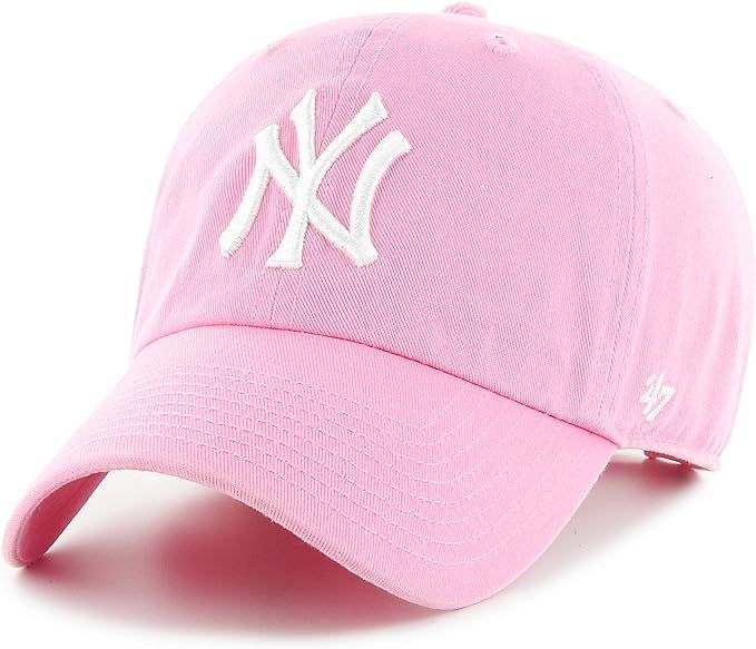 '47 New York Yankees Dad Hat Brand Pastel Clean Up Slouch Fit Strapback (Rose Pink) | Amazon (US)