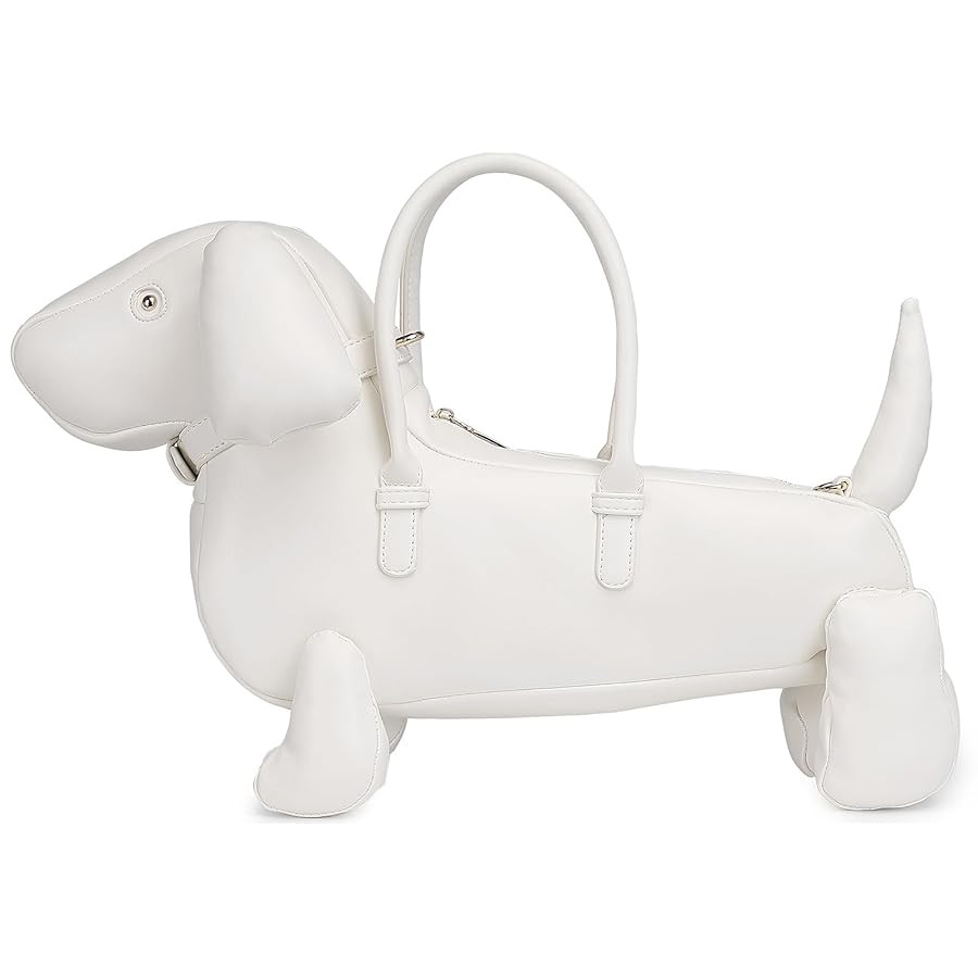 Women Fun Dog Shaped Crossbody Shoulder Bag Handbag PU Leather Unique Novelty Dog Shaped Purse | Amazon (US)