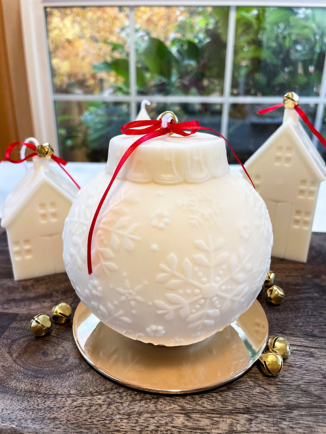 Large Christmas Ornament Candle, Christmas Candle, Holiday Decor, Christmas Gift, Snowflakes Orna... | Etsy (US)