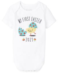Unisex Baby And Toddler Short Sleeve 'My First Easter 2021' Graphic Bodysuit | The Children's Place