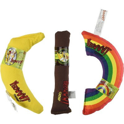 2-Pack YEOWWW! Organic Catnip 3-Toy Variety Pack with Cigar, Banana & Rainbow | Target