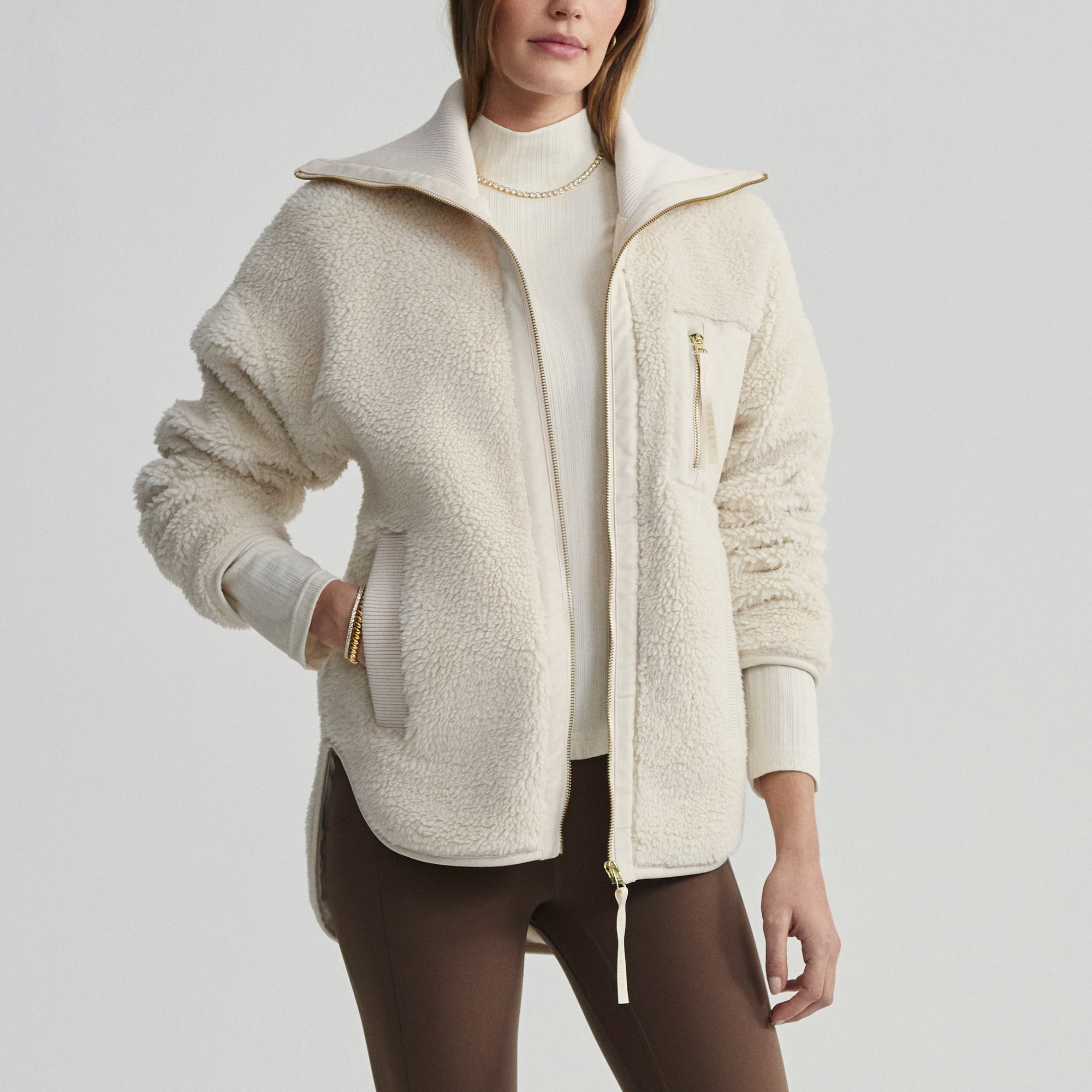 Varley Myla Faux Fur Zipped Jacket - M | Coggles | Coggles (Global)