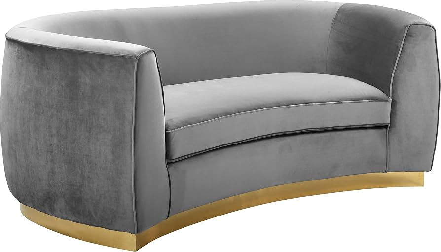Meridian Furniture Julian Collection Modern | Contemporary Velvet Upholstered Loveseat with Stain... | Amazon (US)