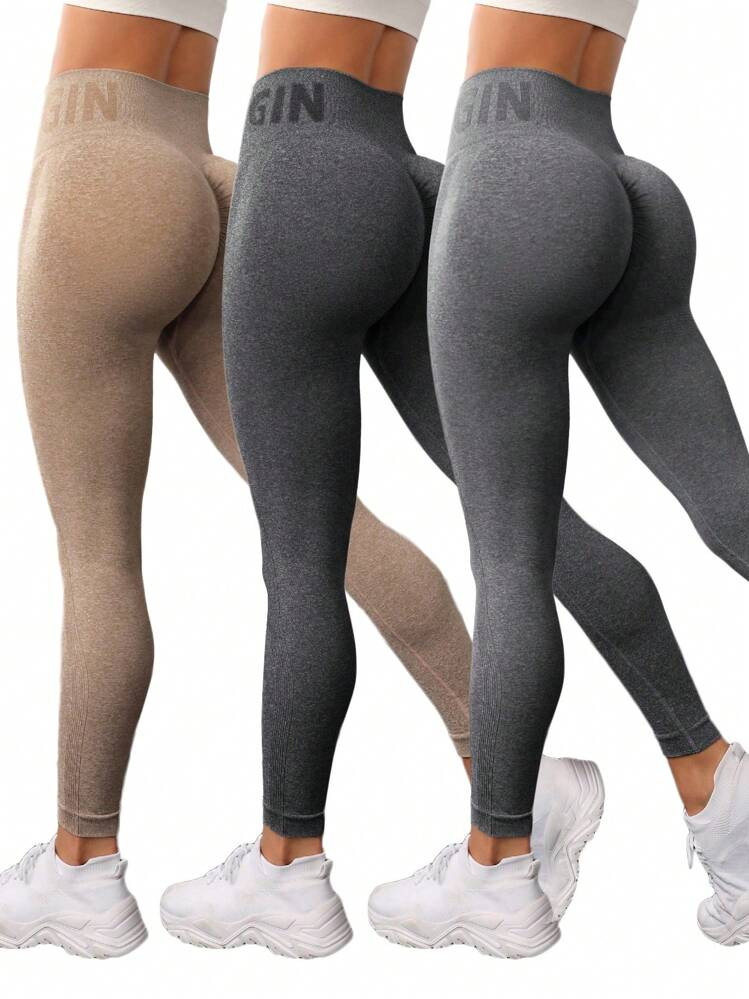 SHEIN Sport Studio Women's Ruched Butt Workout Leggings | SHEIN USA | SHEIN