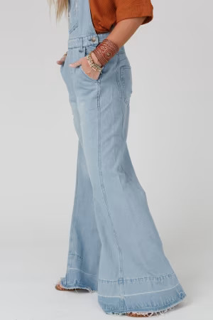Milly Distressed Hem Wide Leg Overall — Three Bird Nest | Three Bird Nest