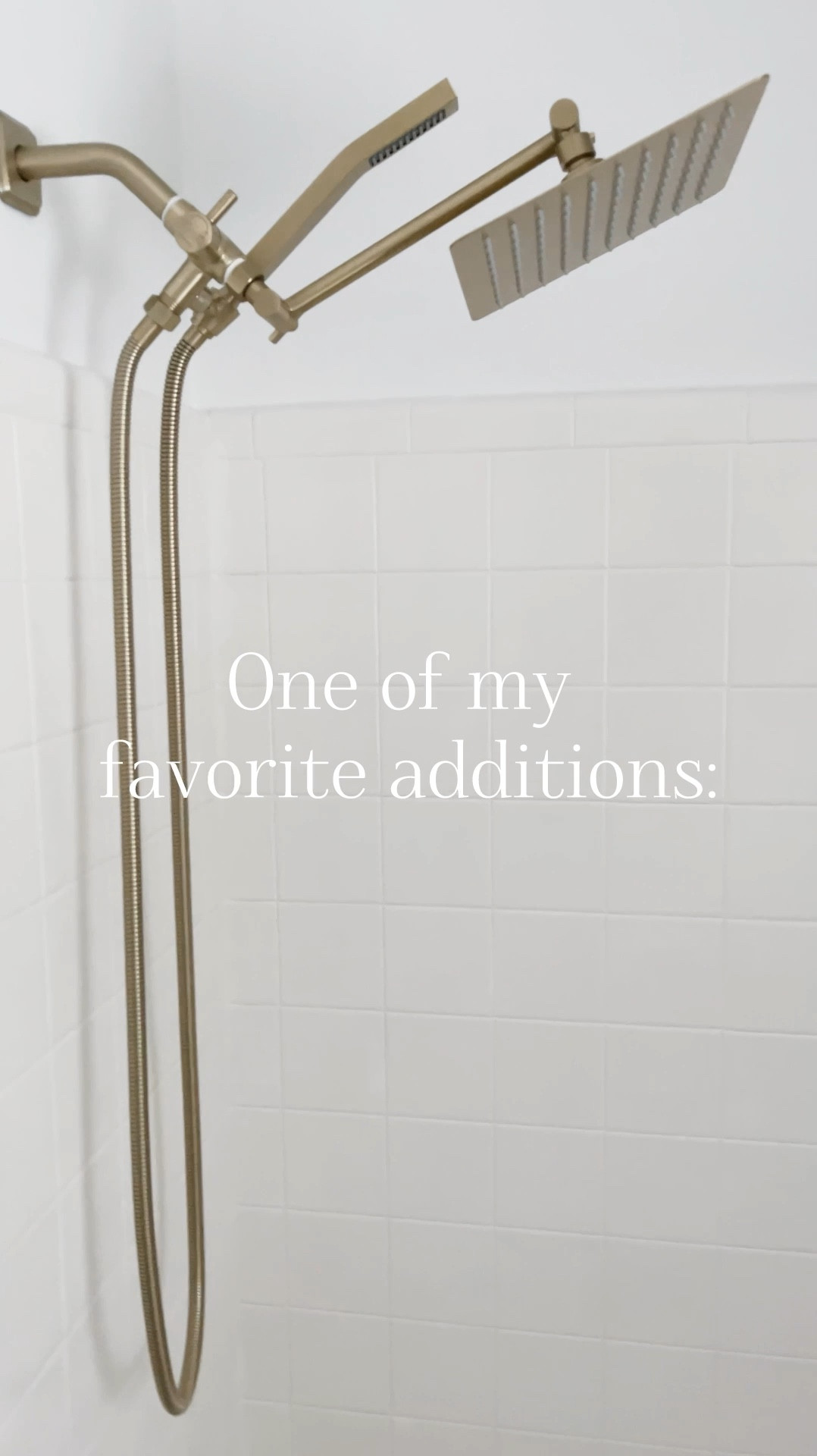 The shower head I added to my bathroom recently 

Dual rain shower head 
Comes in 6 finishes, mine is the brushed gold and it’s on sale 20% off today 

I also liked the shower arm I used

#LTKStyleTip #LTKSummerSales #LTKHome
