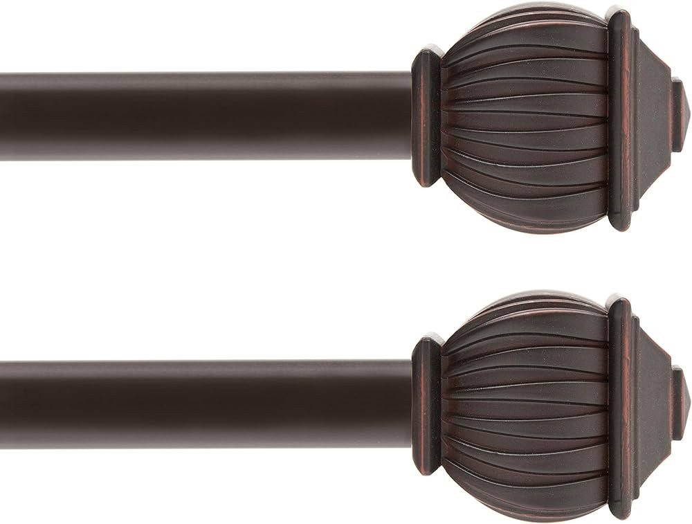 Kenney KN71713 Beckett Soft Square End Standard Decorative Window Curtain Rod, 48-86" Adjustable ... | Amazon (US)