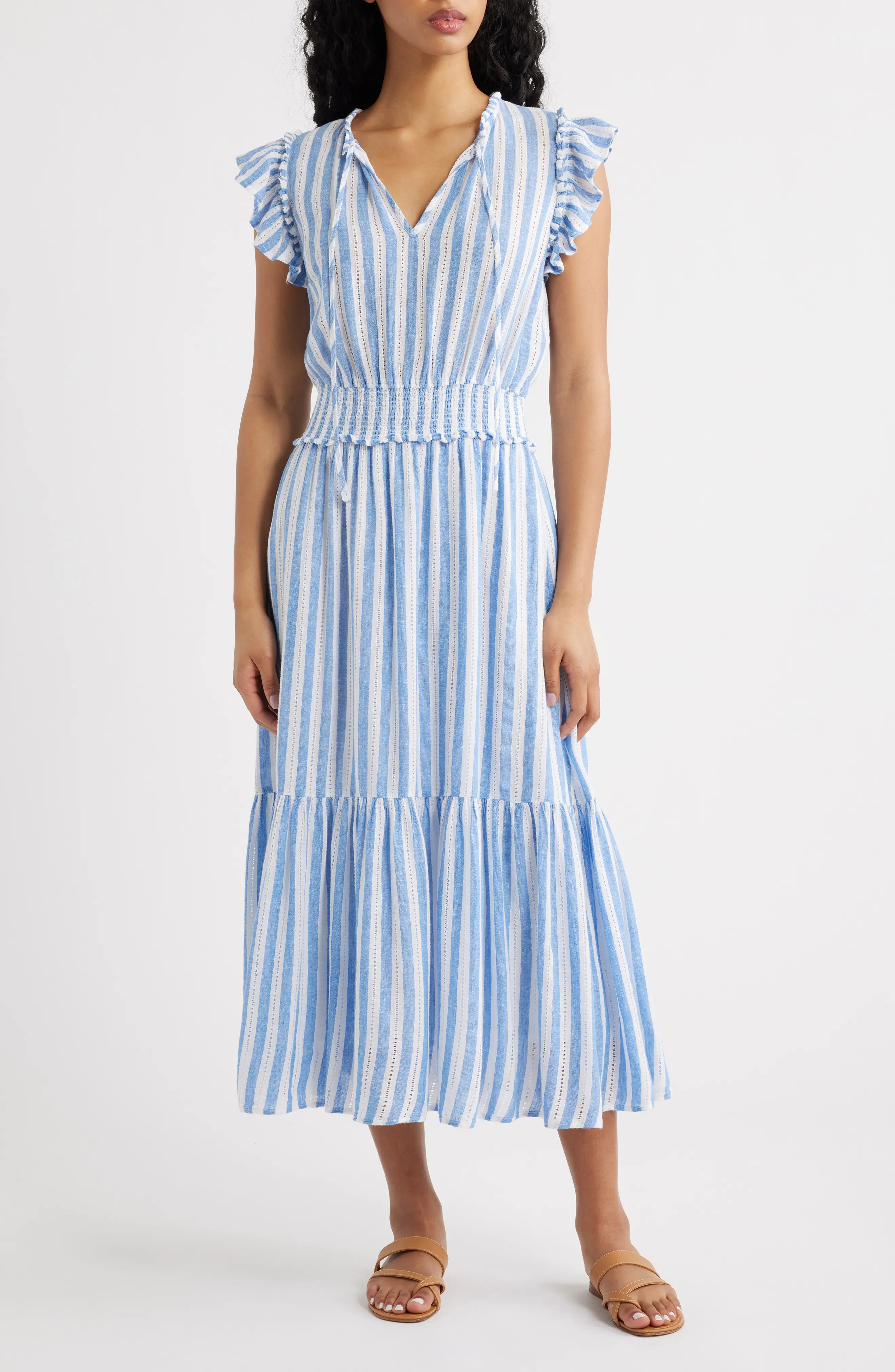 Rails Garden Smocked Waist Linen Blend Maxi Dress (Women) | Nordstrom | Nordstrom