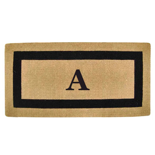 Heavy-duty Coir Single Black Picture Frame Monogrammed Doormat | Bed Bath & Beyond
