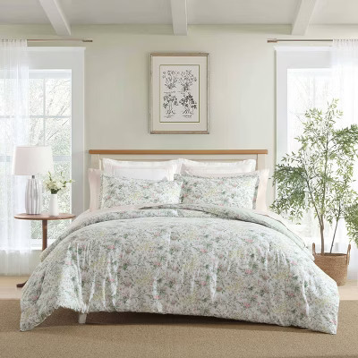 Laura Ashley 2pc Twin Bramble Floral Comforter Bedding Set Pink | Target