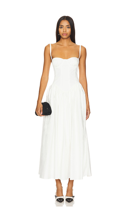 Emma Midi Dress in White | Revolve Clothing (Global)