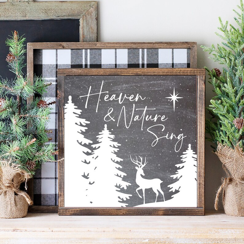 Heaven and Nature Sing Sign Joy to the World Sign Modern - Etsy | Etsy (US)