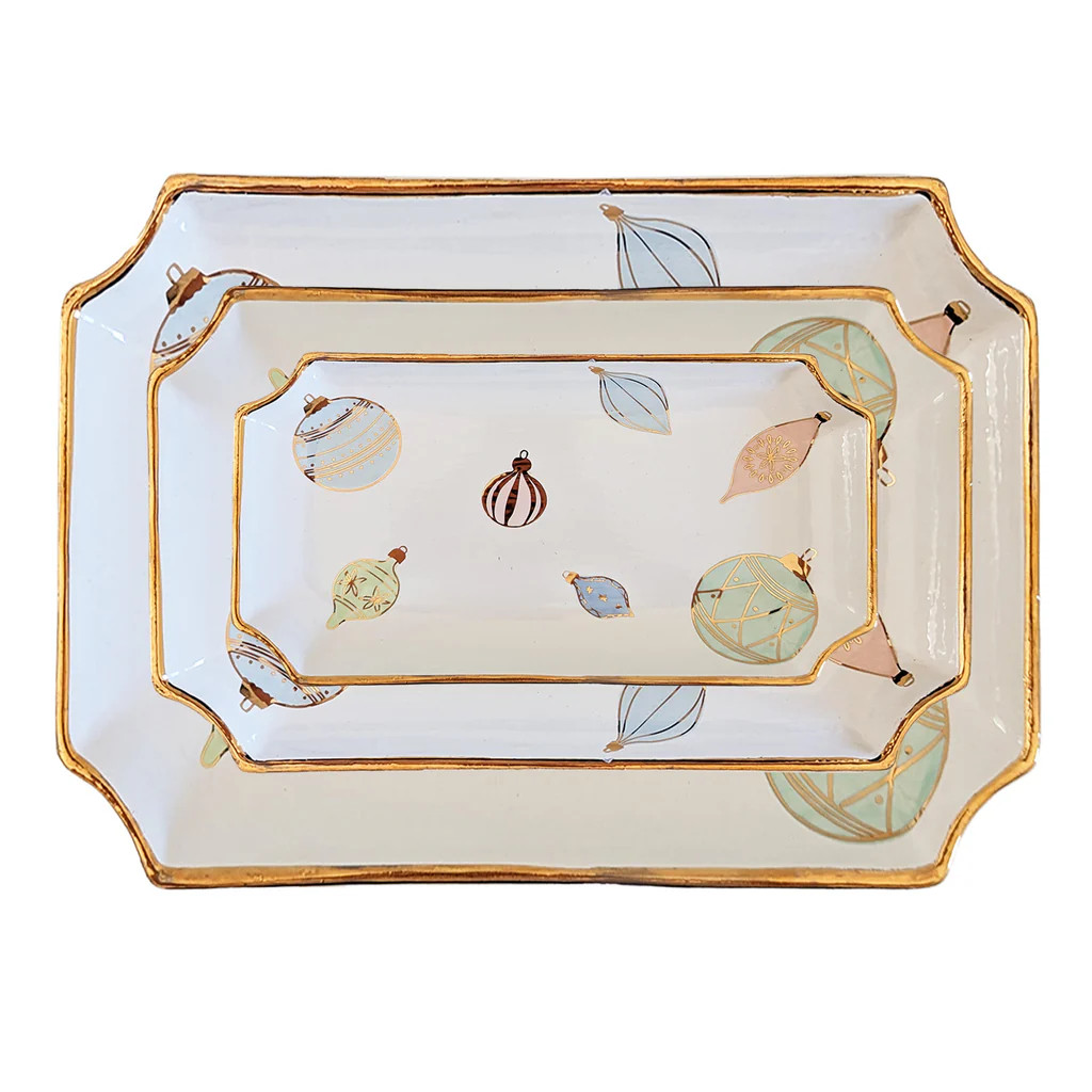 Pastel Baubles Trays with 22K Gold Accents | Lo Home by Lauren Haskell Designs