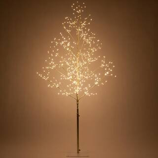5 ft. Artificial Gold Lighted Tree with 570 Warm White LED Fairy Lights | The Home Depot