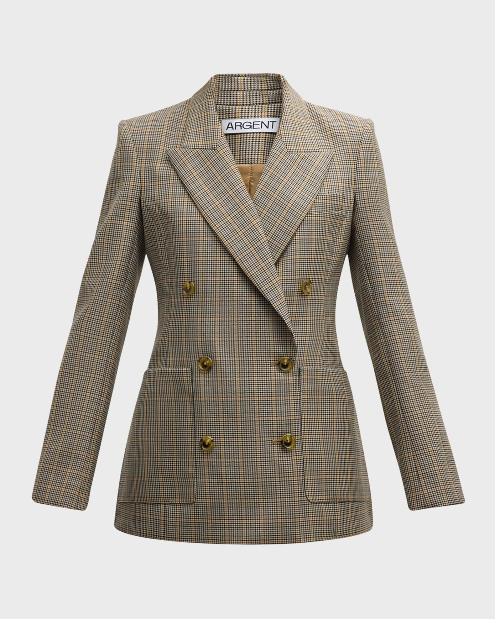ARGENT Chelsea Double-Breasted Plaid Blazer | Neiman Marcus