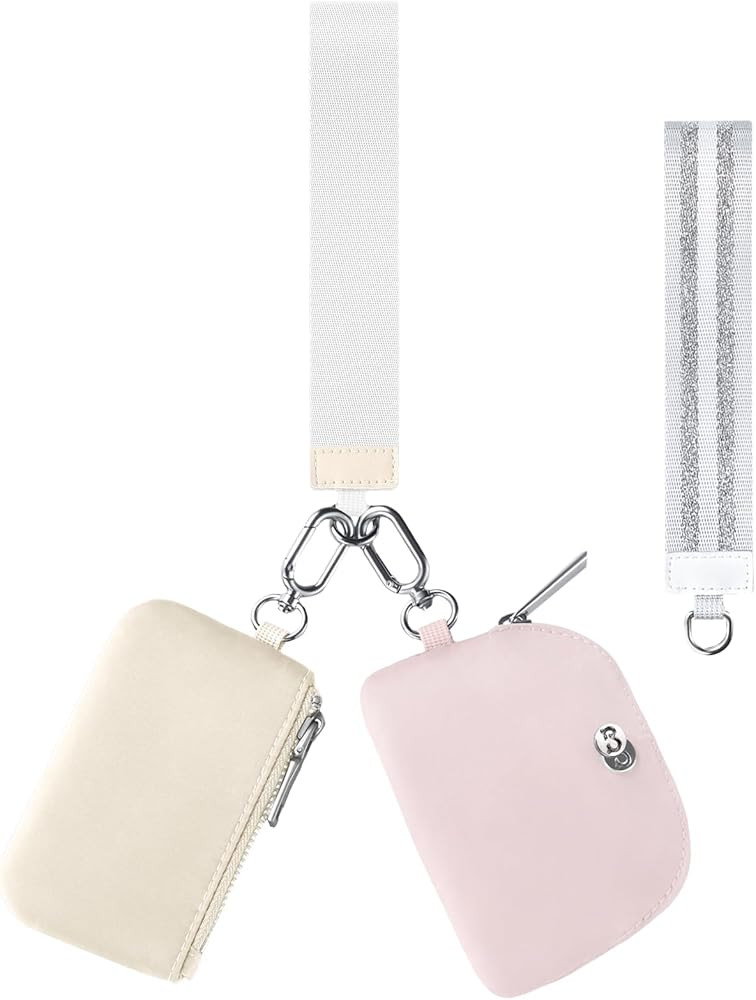 Babysun Mini Zip Around Dual Pouch Wristlet With 2 Straps Wristlet Keychain Wallet for Women Coin... | Amazon (US)
