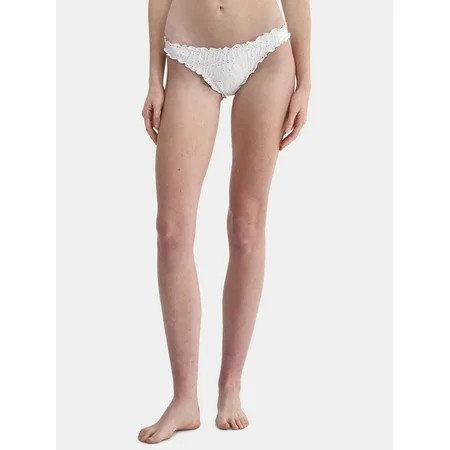 No Boundaries White Eyelet Swim Bottoms, Women's | Walmart (US)
