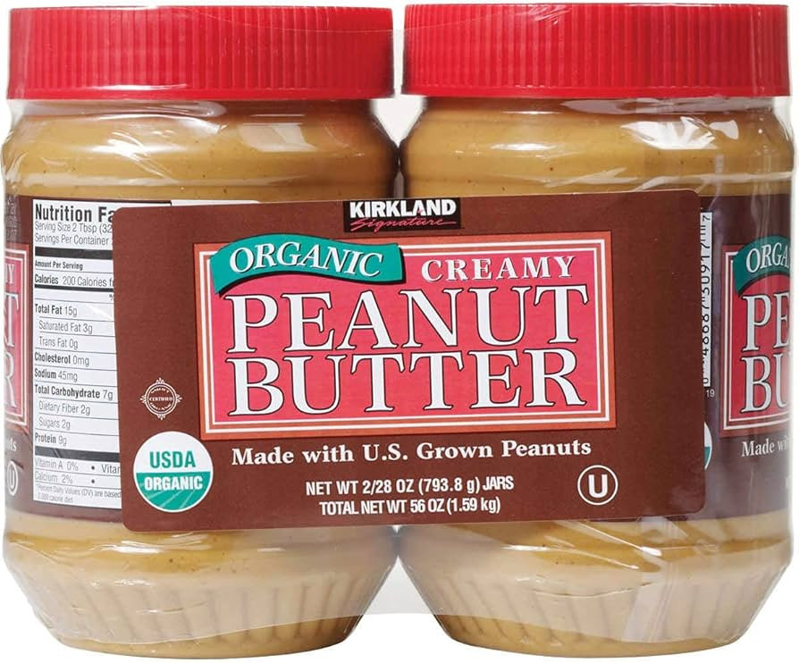 Kirkland Organic Creamy Peanut Butter U.S. Valencia Peanuts 28 Ounce Each Jar 2 Pack | Amazon (US)