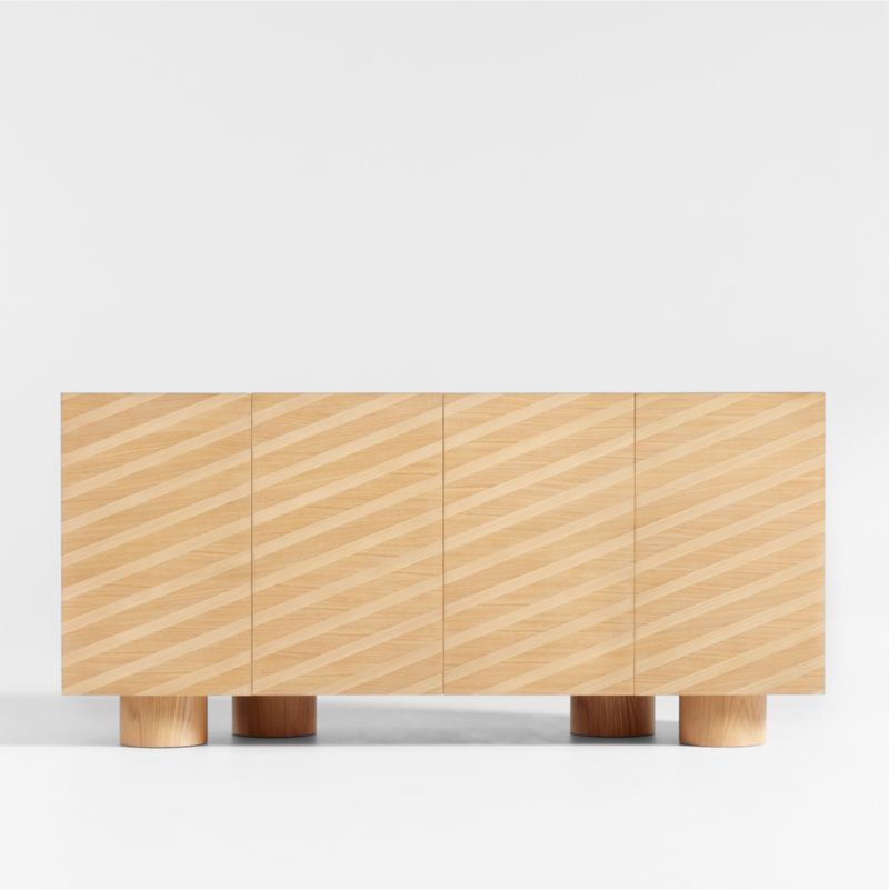 Raya Natural Wood Sideboard Cabinet | Crate & Barrel | Crate & Barrel