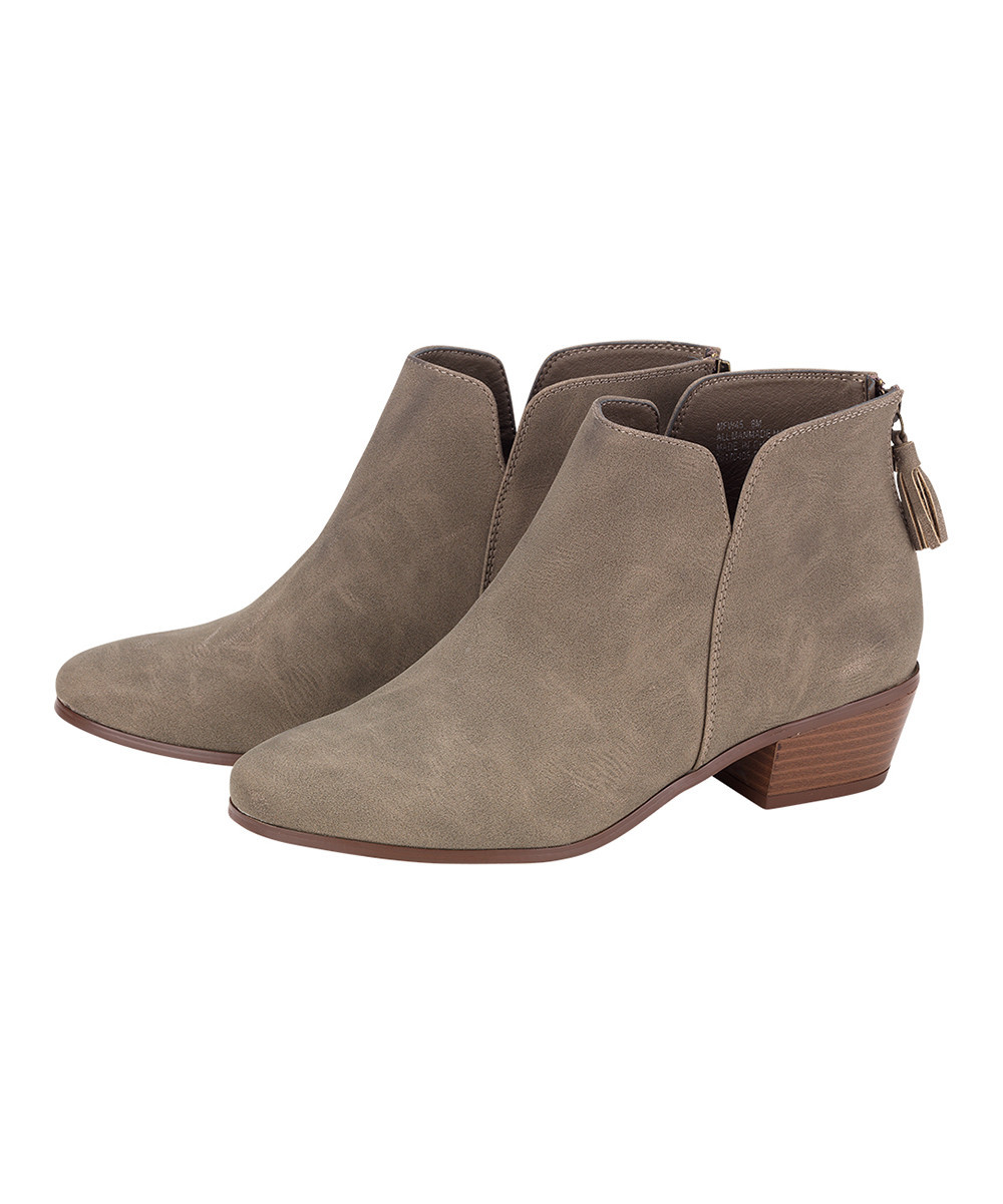 Viv&Lou Women's Casual boots Taupe - Taupe Tassel-Zip Hudson Bootie - Women | Zulily