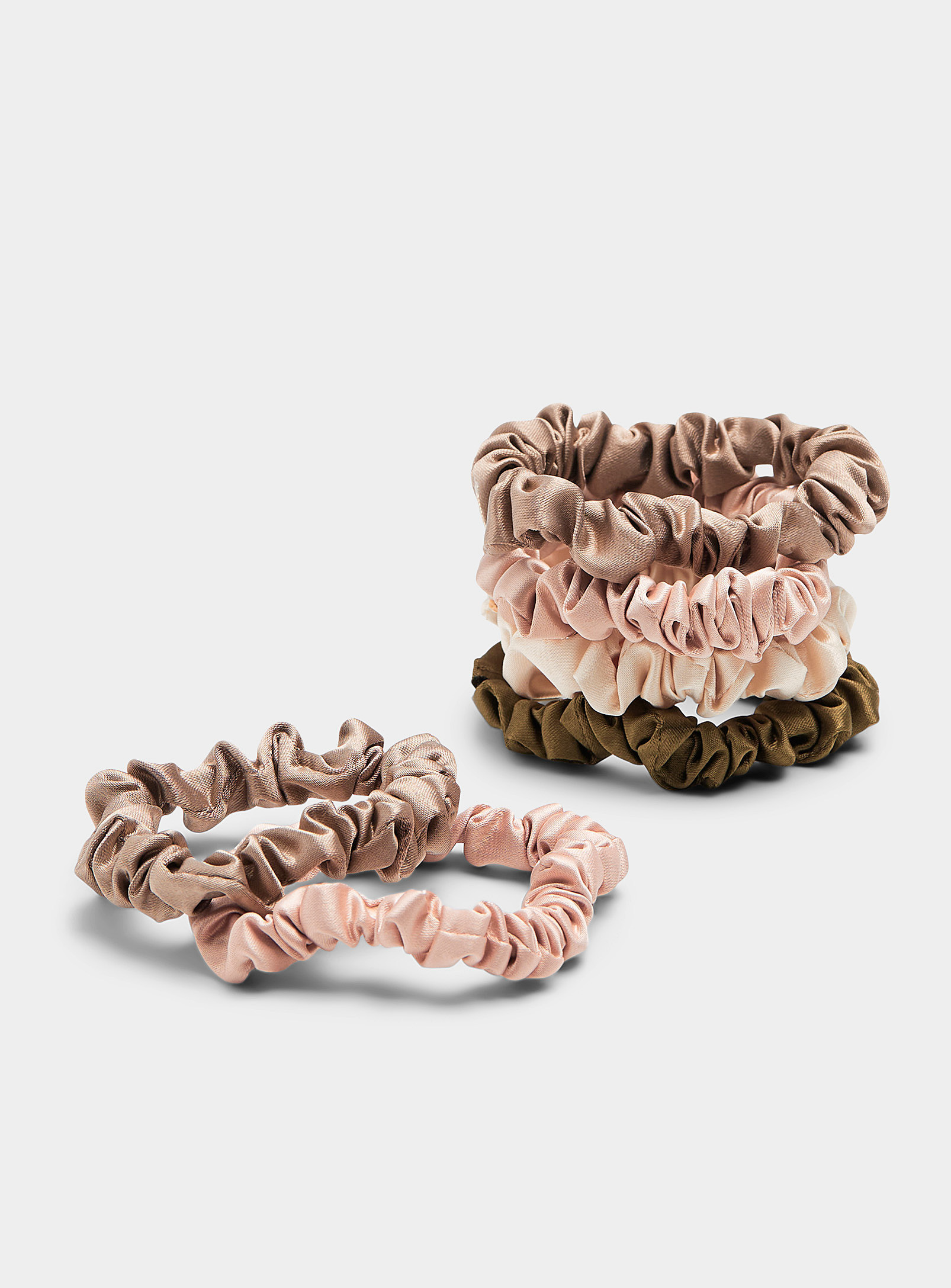 Kitsch - Romantic shades satin scrunchies Set of 6 (Women, Green, ONE SIZE) | Simons