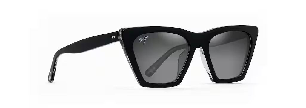 Maui Jim Kini Kini Polarized Sunglasses | Black with Crystal Frames & Neutral Grey Lenses | Maui Jim