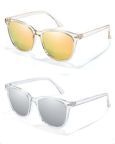 FIMILU 2 Packs Sunglasses for Women Polarized UV400 Protection Lens Big Frame Fashion Glasses Tre... | Amazon (US)