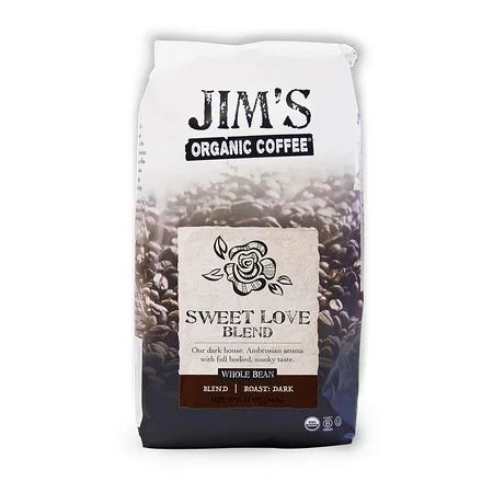 Jim s Organic Coffee Whole Bean Sweet Love Blend 11 oz | Walmart (US)