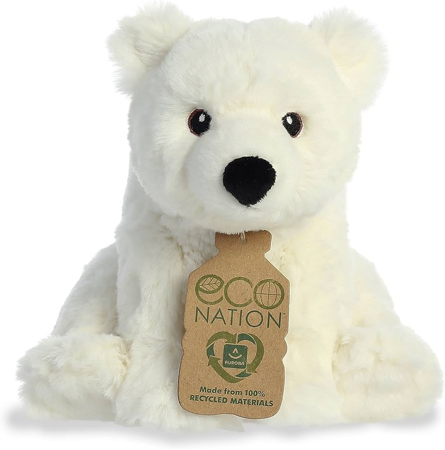 Aurora® Eco-Friendly Eco Nation™ Polar Bear Stuffed Animal - Environmental Consciousness - Rec... | Amazon (US)