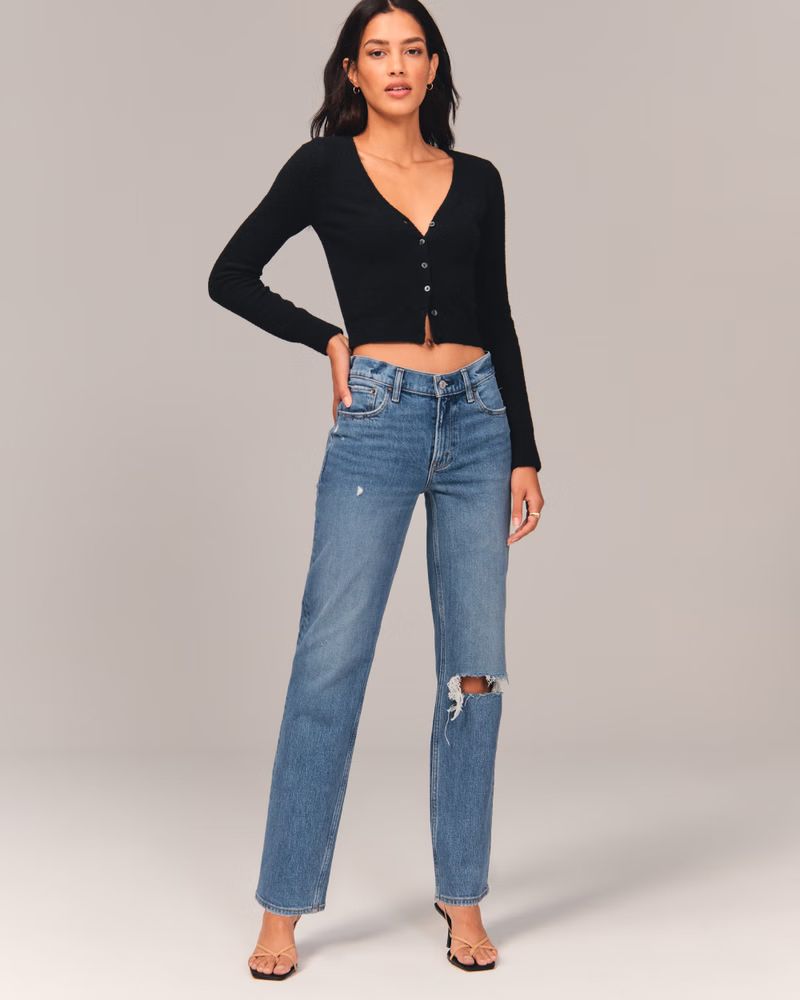 Women's 90s Low Rise Straight Jeans | Women's New Arrivals | Abercrombie.com | Abercrombie & Fitch (US)